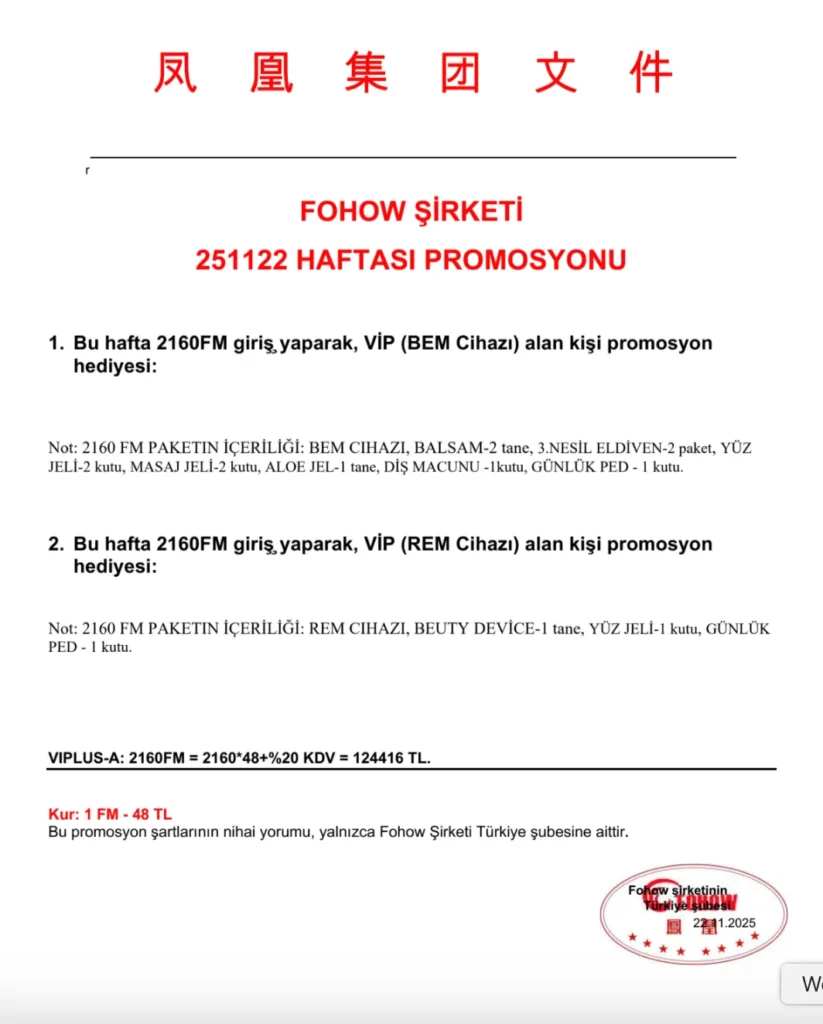 Güncel Fohow Promosyonları